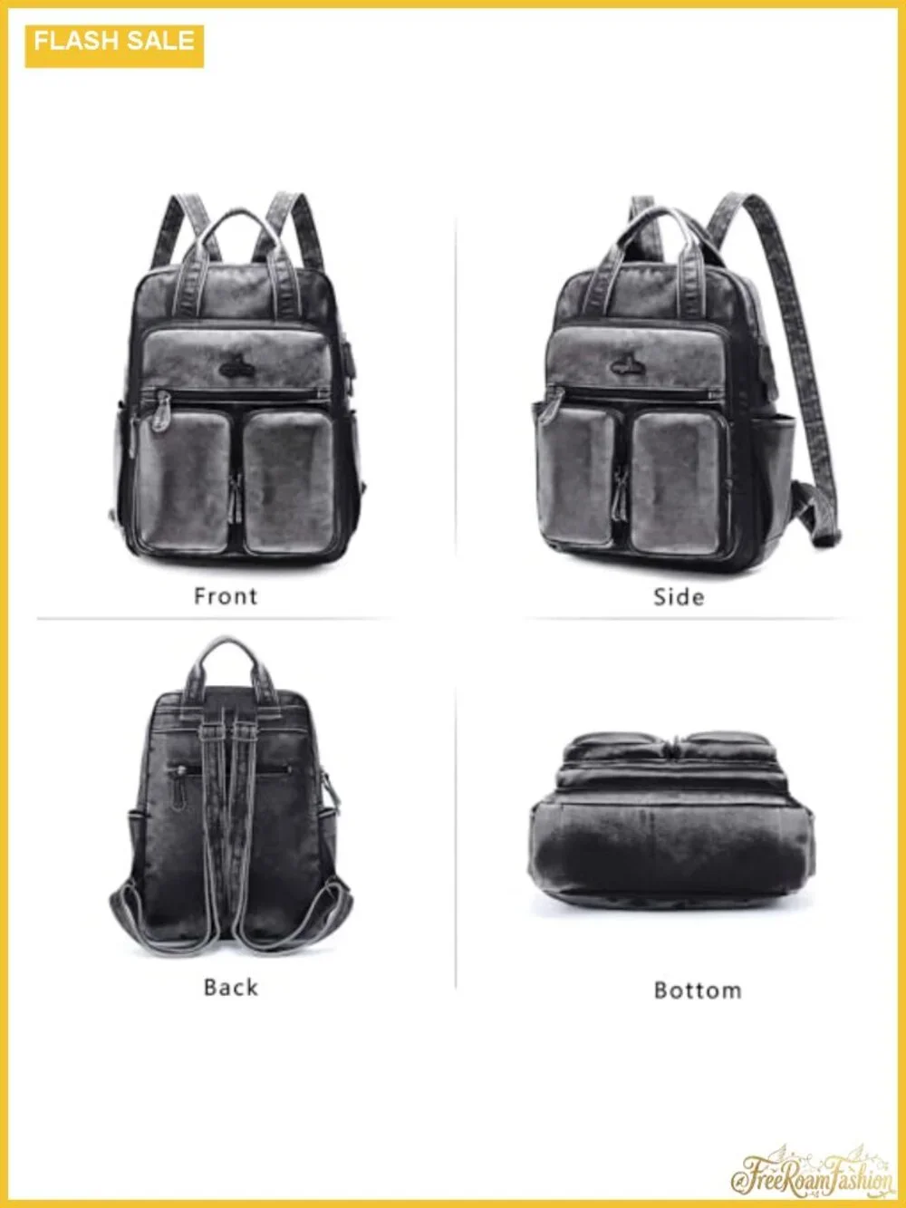 Women's Soft Vegan Leather Backpack Purse with Multiple Pockets for Travel Work